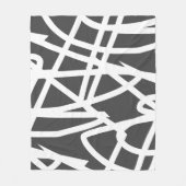 Couverture Polaire Minimalisme Abstrait Blanc Lignes Grises Couvertur (Devant)