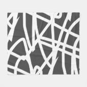 Couverture Polaire Minimalisme Abstrait Blanc Lignes Grises Couvertur (Devant (Horizontal))