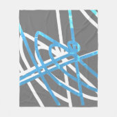 Couverture Polaire Minimalisme Abstrait Blanc Turquoise (Devant)