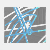 Couverture Polaire Minimalisme Abstrait Blanc Turquoise (Devant (Horizontal))