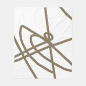 Couverture Polaire Minimalisme Abstrait Lignes de chocolat Blanche (Devant)