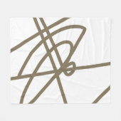 Couverture Polaire Minimalisme Abstrait Lignes de chocolat Blanche (Devant (Horizontal))