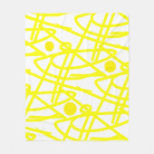 Couverture Polaire Minimalisme Abstrait Lignes jaunes Blanche (Devant)