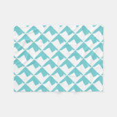 Couverture Polaire Minimalisme Art Abstrait Bleu Blanc (Devant (Horizontal))