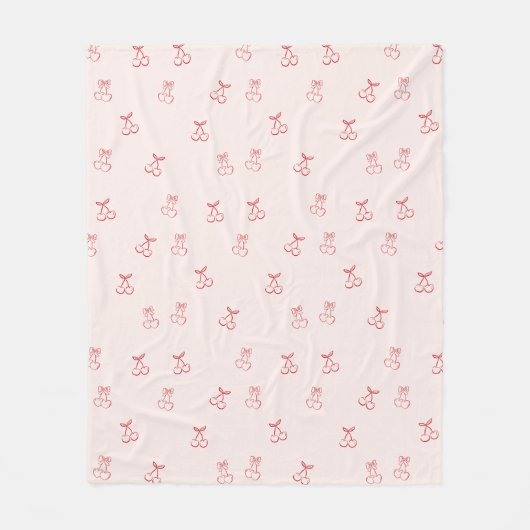 Couverture Polaire Minimalisme de contour de cerise (Devant)