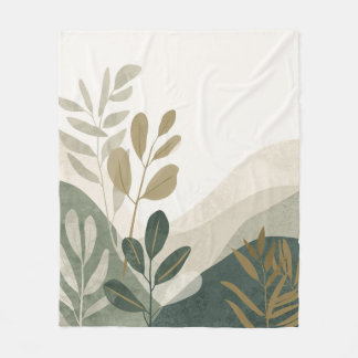 Couverture Polaire Minimalist Eco Art Fleece Blanket Nature Tones