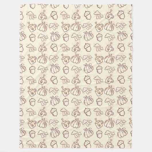 Couverture Polaire Minimalist Fall Harvest Doodle Fleece Blanket (Devant)
