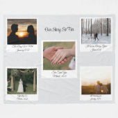Couverture Polaire Minimalist Our Story Photo Timeline 5 Polaroid (Devant (Horizontal))