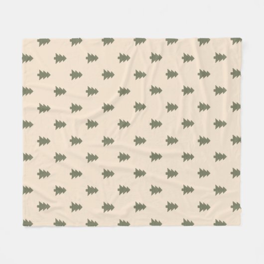 Couverture Polaire Minimalist Pine Tree Beige Boho Farmhouse Winter (Devant (Horizontal))
