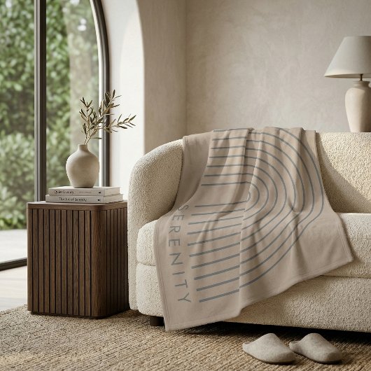 Couverture Polaire Minimalist Sand Beige Throw Blanket - 'SERENITY' 