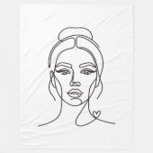 Couverture Polaire Minimalist Woman Face Line Art Fleece Blanket (Devant)