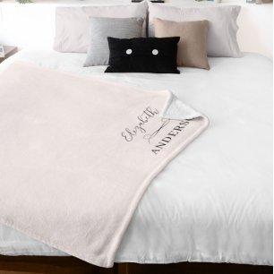 Couverture Polaire Minimaliste moderne rose pâle
