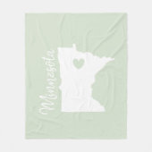 Couverture Polaire Minnesota carte d'état amour à la maison  (Devant)