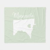 Couverture Polaire Minnesota carte d'état amour à la maison  (Devant (Horizontal))