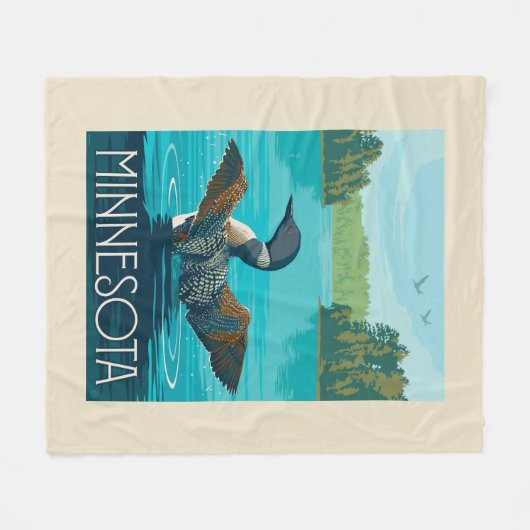 Couverture Polaire Minnesota | Loon (Devant (Horizontal))