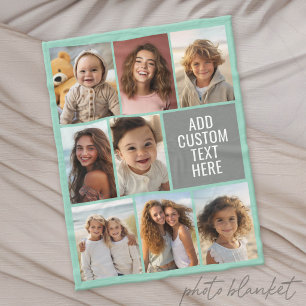 Couverture Polaire Mint et Grey Instagram 8 Collage photo et texte