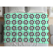 Couverture Polaire Mint green geometric mandala pattern