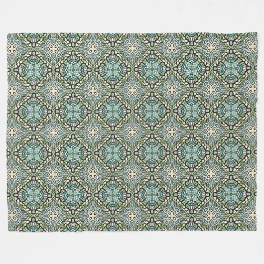 Couverture Polaire Mint Vert Turquoise Hip Bohemian Bali Art Motif (Devant (Horizontal))
