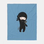 Couverture Polaire Minuscule Ninja heureux sur bleu (Devant)