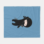 Couverture Polaire Minuscule Ninja heureux sur bleu (Devant (Horizontal))