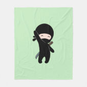 Couverture Polaire Minuscule Ninja heureux sur vert (Devant)