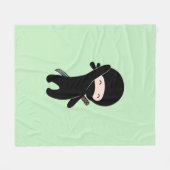 Couverture Polaire Minuscule Ninja heureux sur vert (Devant (Horizontal))