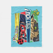 Couverture Polaire Miraculous Ladybug & Cat Noir toujours vous protég (Devant)