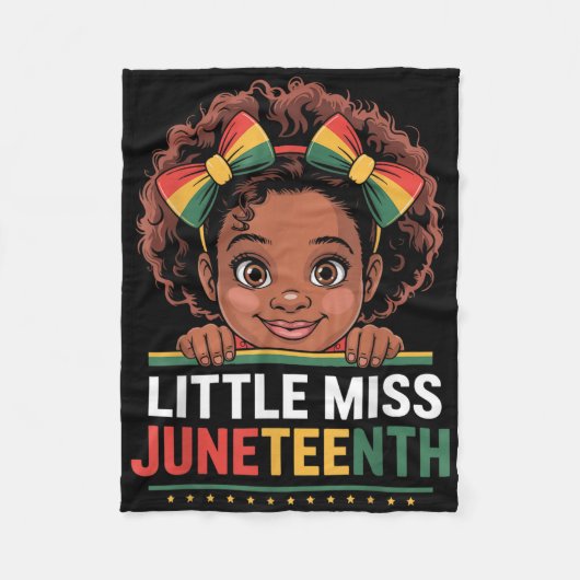 Couverture Polaire Miss Juneteenth Freedom Black American African Gir (Devant)