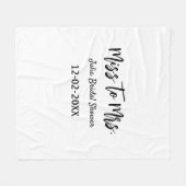Couverture Polaire Miss to Mrs enterrement de vie de jeune fille chic (Devant (Horizontal))