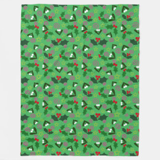 Couverture Polaire Mistletoe and Holly Winter Holiday
