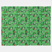 Couverture Polaire Mistletoe and Holly Winter Holiday (Devant (Horizontal))