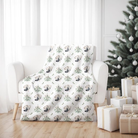 Couverture Polaire Mistletoe Silver Bells Noël