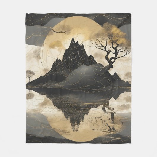 Couverture Polaire Misty Mountain Black & Gold (Devant)
