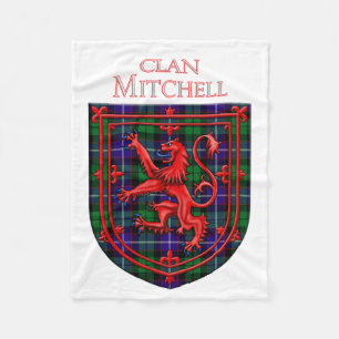 Couverture Polaire Mitchell Tartan Scottish Plaid Lion Rampant