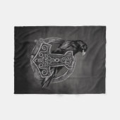 Couverture Polaire Mjolnir - le marteau du Thor et du corbeau (Devant (Horizontal))