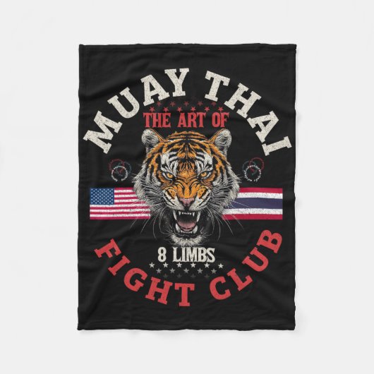 Couverture Polaire Mma Muay Thai Kickboxing Usa Thailand Tiger Fight- (Devant)