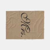 Couverture Polaire Mme jute initial chic rustique de toile de jute de (Devant (Horizontal))