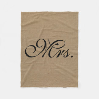 Couverture Polaire Mme jute initial chic rustique de toile de jute de
