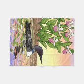 Couverture Polaire MN State Bird Flower Loon Lady Slipper (Devant (Horizontal))