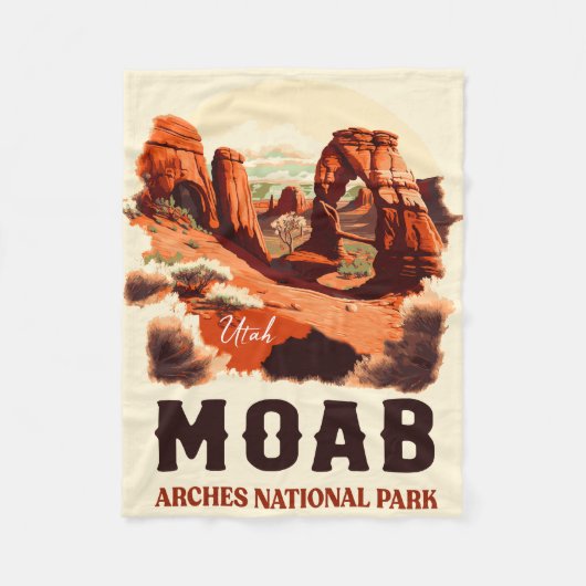 Couverture Polaire Moab Arches National Park Utah Delicate Arch Retro (Devant)