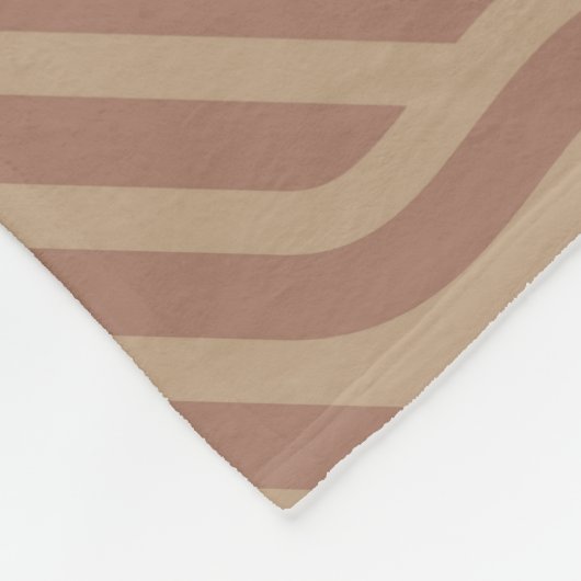 Couverture Polaire Mocha Mousse Brown Buffet Beige Wavy Line Motif (Coin)
