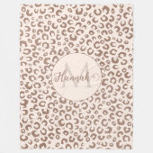 Couverture Polaire Mocha Mousse et crème Tan Leopard Motif (Devant)