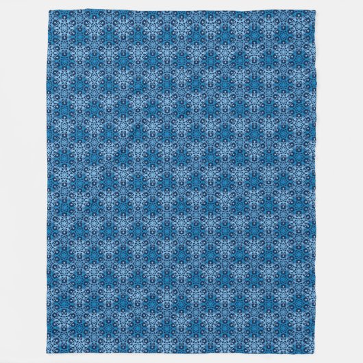 Couverture Polaire Mod Blizzard Bleu Snowflake Blanche polaire (Devant)