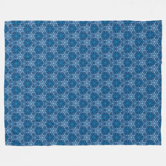Couverture Polaire Mod Blizzard Bleu Snowflake Blanche polaire (Devant (Horizontal))