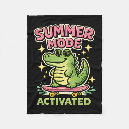 Couverture Polaire Mode Été Activé Art de l'Alligator Mignon (Devant)