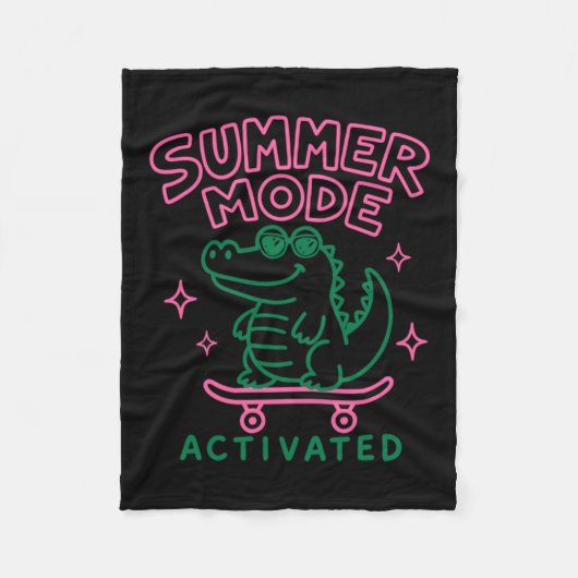 Couverture Polaire Mode Été Activé Design Cute Gator (Devant)