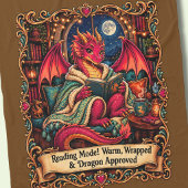 Couverture Polaire Mode Lecture ! Drôle de Dragon Rouge