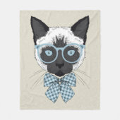 Couverture Polaire Mode Smart de chat siamois (Devant)