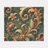 Couverture Polaire Modèle baroque Damas de luxe (Devant (Horizontal))