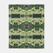 Couverture Polaire Modèle d'art de fleurs de digitale crémeuse (Devant)